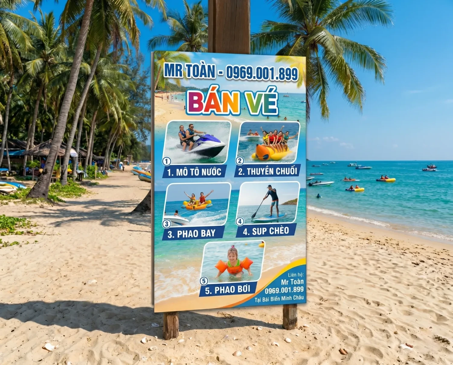Bảng giá dịch vụ vui chơi bãi biển Minh Châu